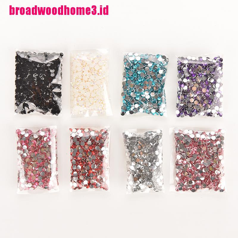 1000pcs / lot Kristal Berlian Imitasi Bulat Belakang Datar Ukuran 4mm