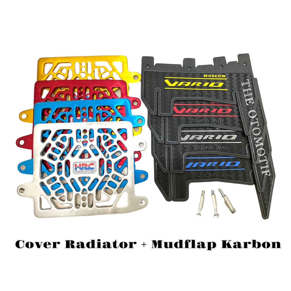 PAKET TERMURAH Cover Tutup Radiator PCX Vario 125 Vario 150 CNC HRC NEW / BATIK Plus Mudflap Karbon Thailand Vario 125 Vario 150