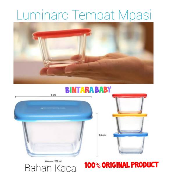 Wadah Mpasi Baby Food Container OvenGlass Tempat Pure Baby Food 200ml glass oven