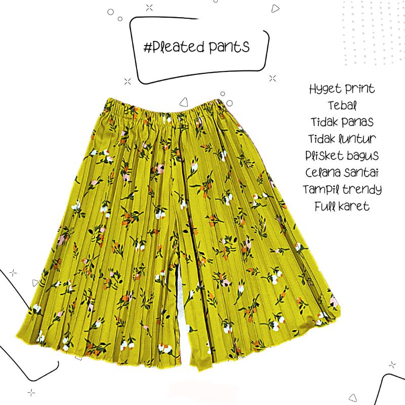 Celana Plisket PENDEK Motif anak 1-12 tahun Pleated Hot Pants