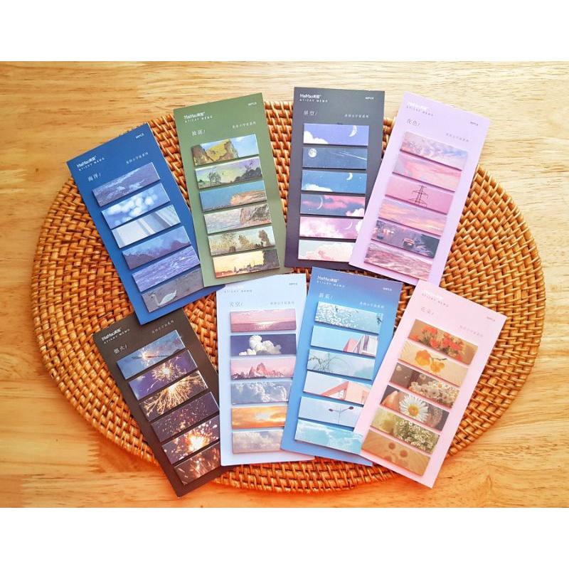 

[DUMBLE] STICKY NOTE 90 PCS AESTHETIC JOURNAL BUNGA/KOTA/AWAN/KEMBANG API/BULAN /GUNUNG/BULAN