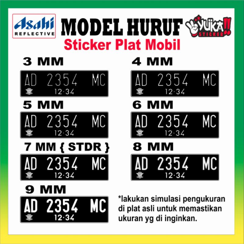 plat mobil / sticker plat mobil / custom sticker