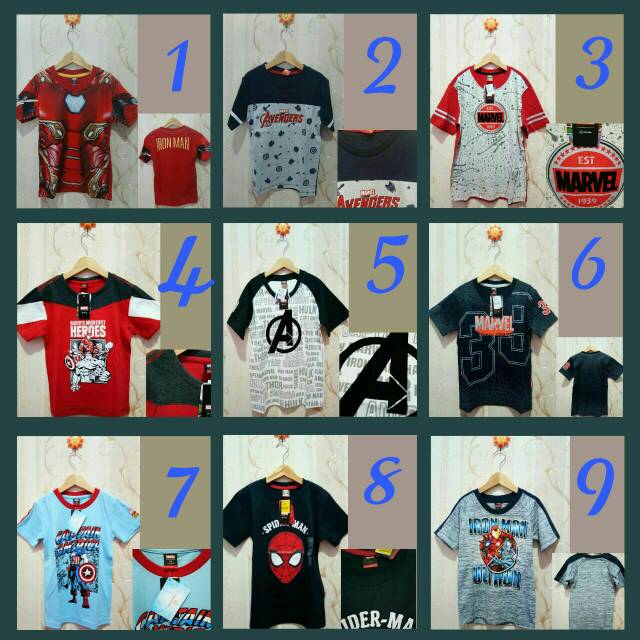  Nevada  Marvel kaos  anak  usia 1 5 tahun motif 1 16 full 