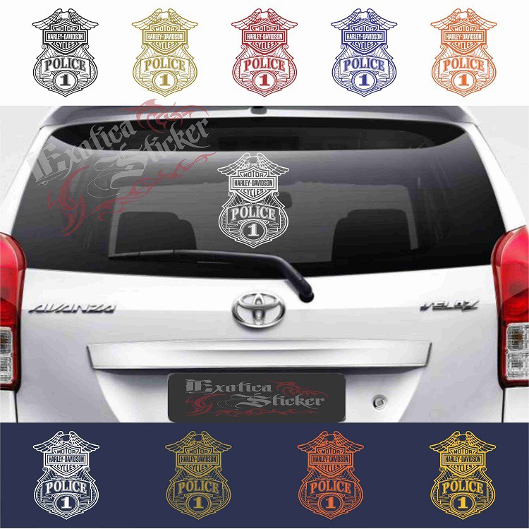 cutting sticker harley davidson police