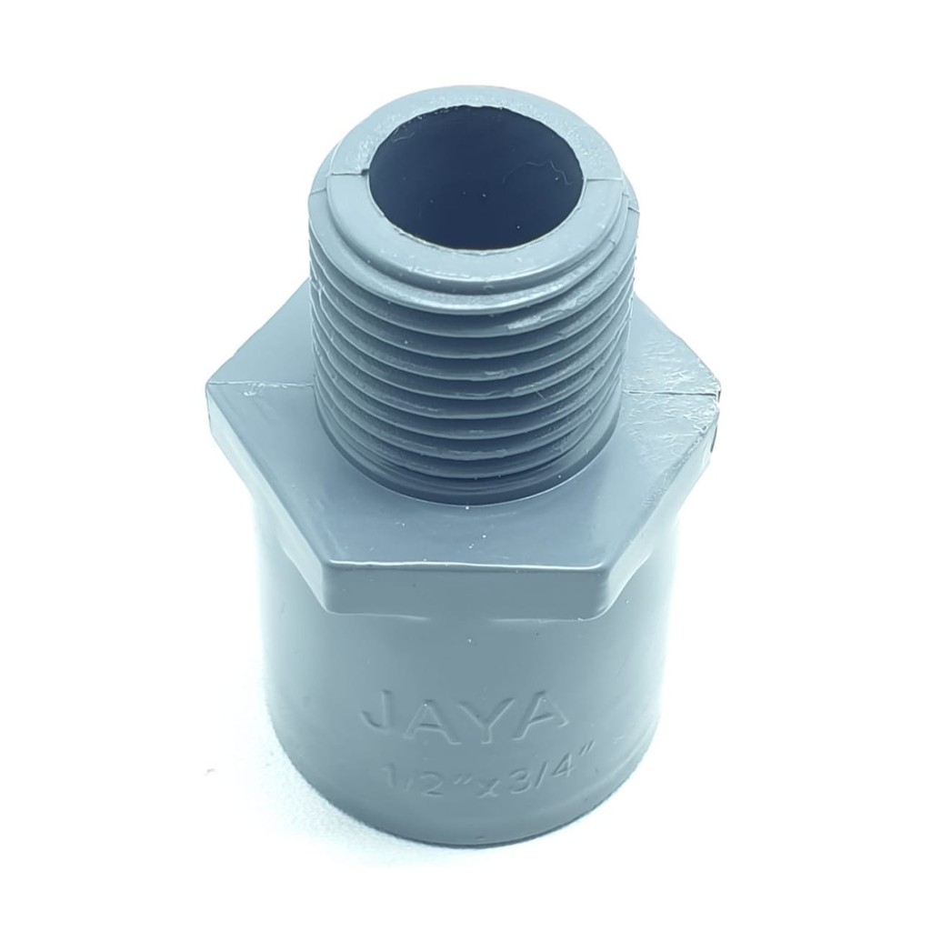 Jaya ORI Valve Socket 1/2&quot; x  3/4&quot; TS PVC / Sock Drat Luar 1/2 Inch x 3/4 Inch / Sok Drat Luar 1/2&quot;