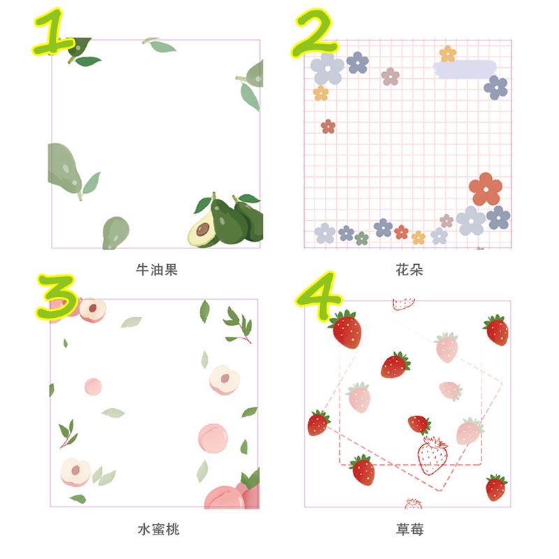 Winzige 80 Sheets Lovely Flower Sticky Note Memo Pad Desk Leave Messages DIY Planner-1