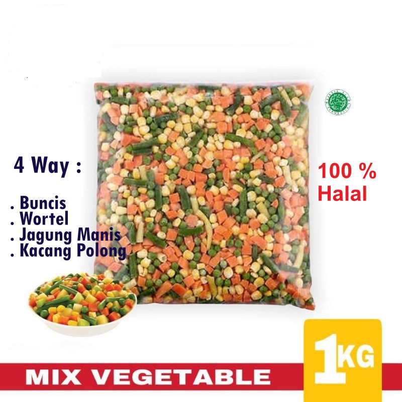 

Sayuran Beku 1 Kg Mix Vegetables 4 Way - Super high quality KK Mix Vegetables 3 Way Premium