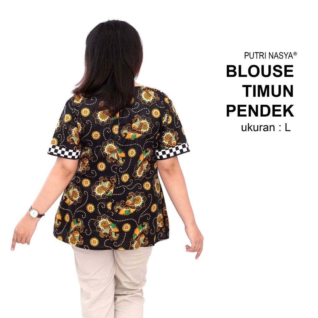 Blouse Big Size Wanita Atasan Batik Jumbo S-M-L-XL-2L-3L-4L-5L-6L-7L Model Blus Jumbo Kerja Batik / Seragam Batik Kantor Kekinian LD 140