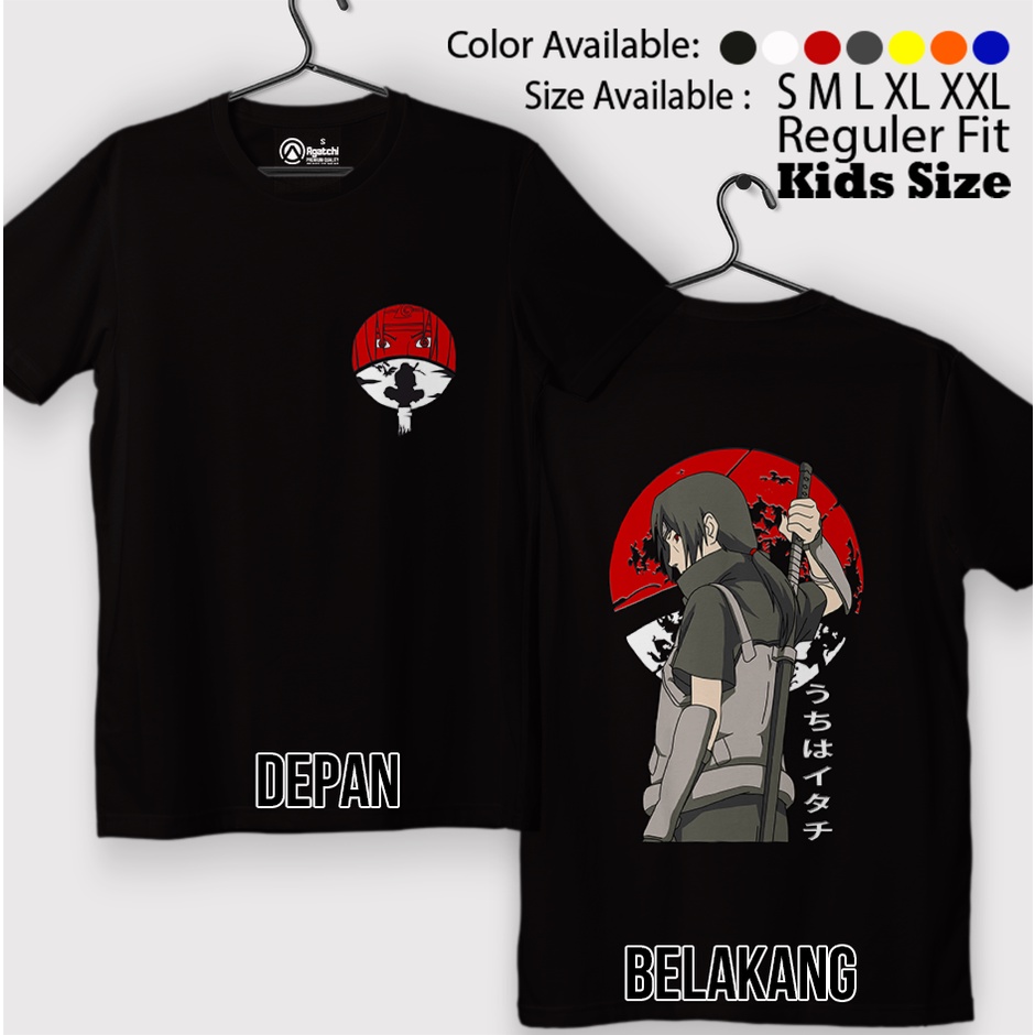 Baju Kaos Atasan Anak Laki-Laki Anime Naruto Shipuden Uchiha Itachi