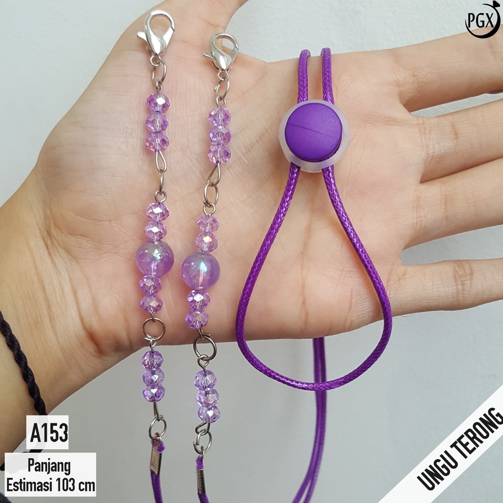 PGX Strap Masker - Tali Masker - Kalung Masker Mute Kristal Kaca Berkilau Aksesoris Fashion - A153