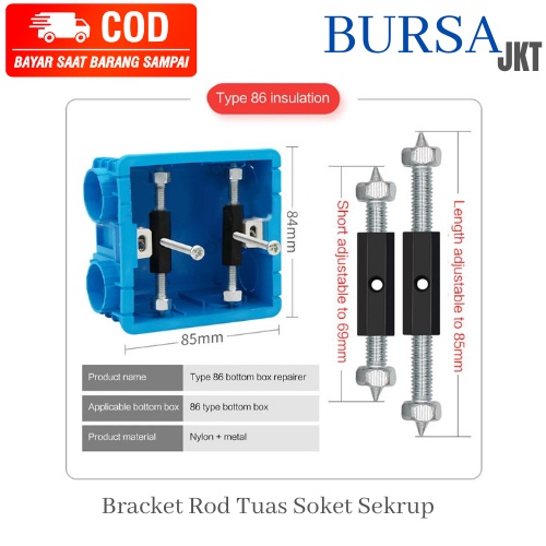 BAUT SEKRUP REPARASI STOP KONTAK DINDING BREAKET ROAD SOCKET SET 86 MM