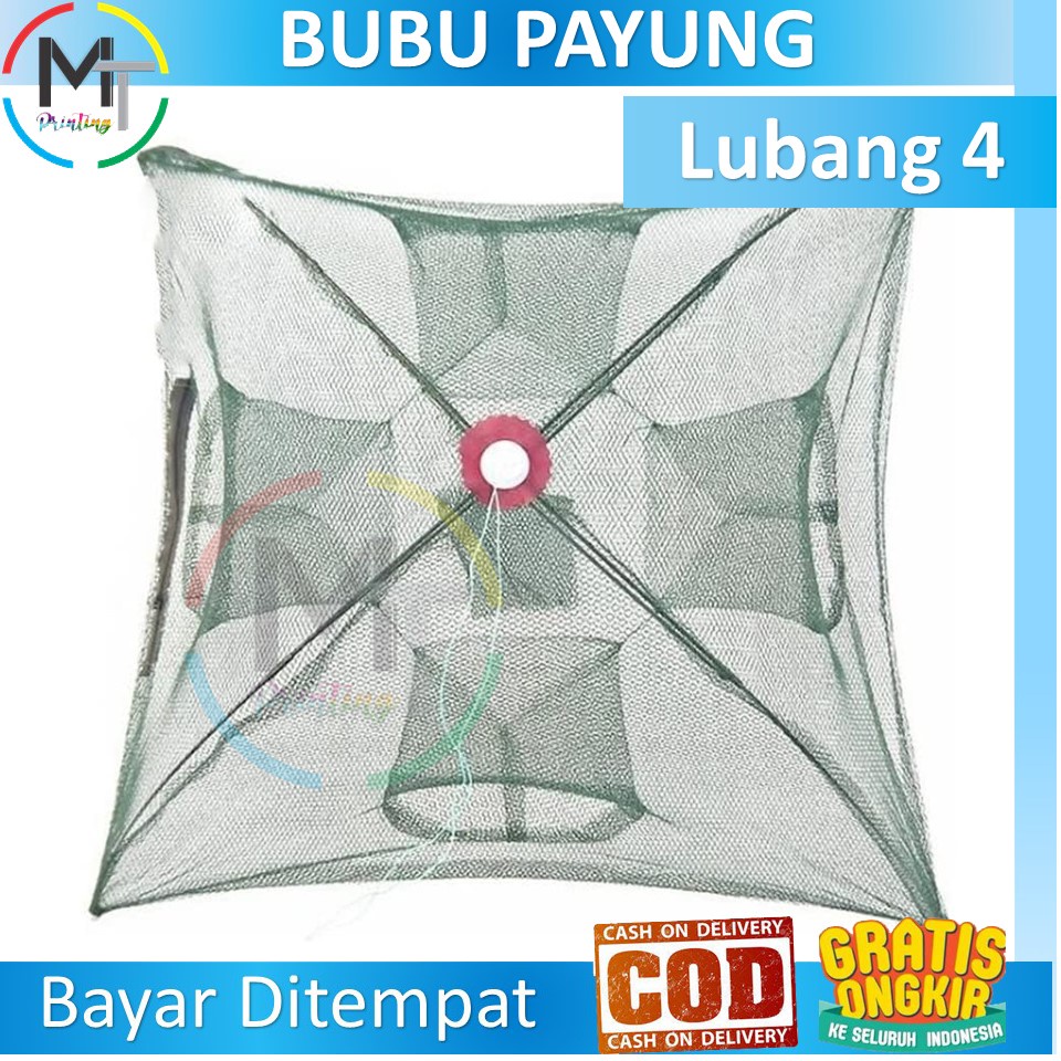 Payung Bubu Jaring 4 Lubang Jebakan Perangkap Udang ikan Kepiting Model Payung