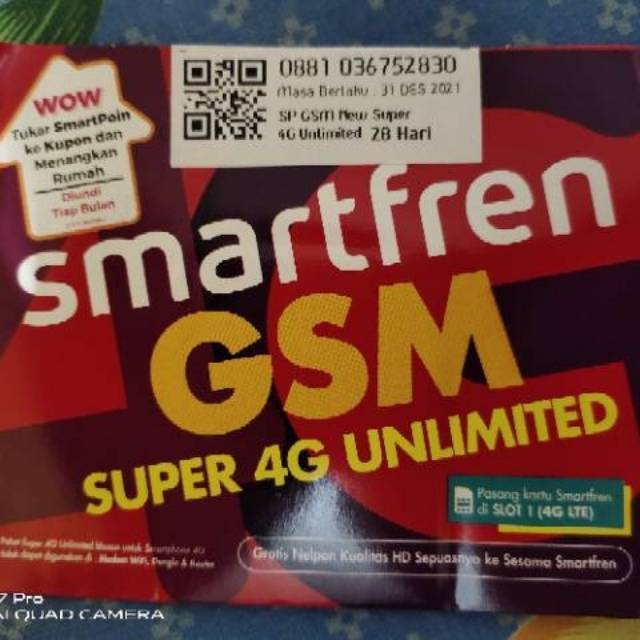 (PROMO)KARTU PERDANA PAKETAN SMARTFREN GSM 4G UNLIMITED ...