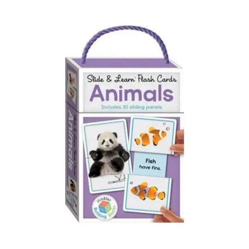 BUILDING BLOCKS SLIDE & LEARN FLASH CARDS ANIMALS