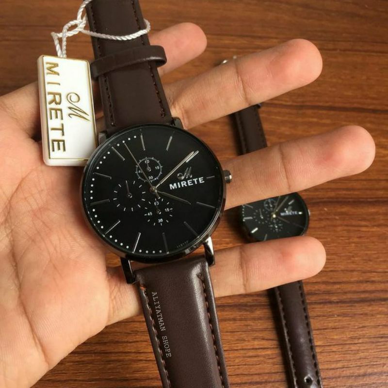 JAM  COUPLE KULIT MIRETE TAHAN AIR KUARSA ORIGINAL JAM TANGAN PRIA TALI KULIT_JAM TANGAN WANITA TALI KULIT_JAM TANGAN KASUAL WANITA TALI KULIT_JAM TANGAN KASUAL PRIA TALI KULIT_JAM TANGAN ANTI AIR MIRETE