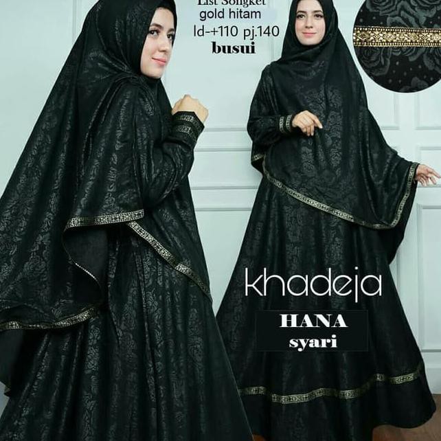 HANNA SYAR'I GAMIS SYAR'I BUSUI KEKINIAN BAJU MUSLIM WANITA TERBARU - HITAM TRENDY