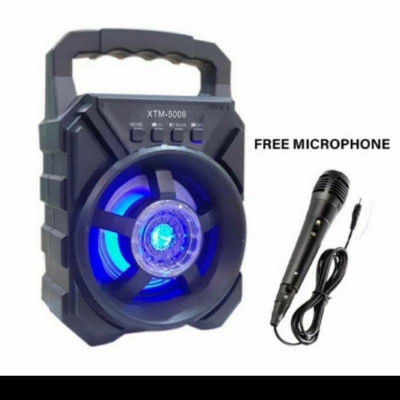 Speaker Bluetooth Portable XTM-5009 Speaker SQRS-003 bonus Mic Karaoke Radio Fm Speaker Mini Super Bass