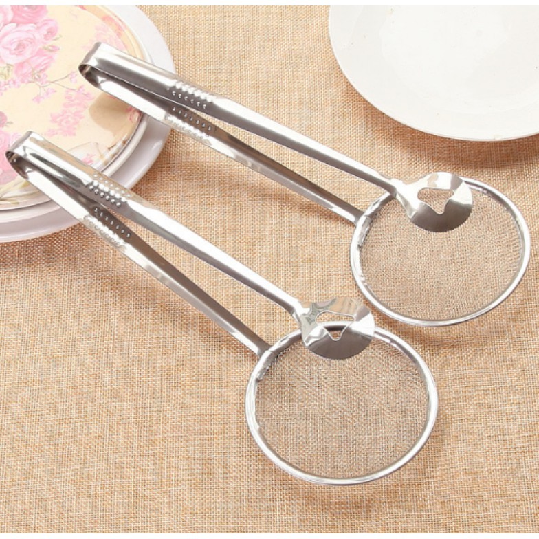 MJS 172 - Fried Tongs with Oil Drain Stainles / Tirisan Minyak Bahan stainles