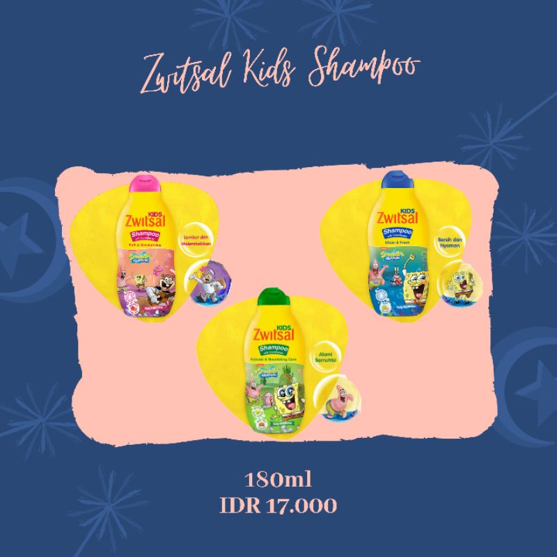 

Zwitsal Kids Shampoo Pink Biru Hijau 180ml