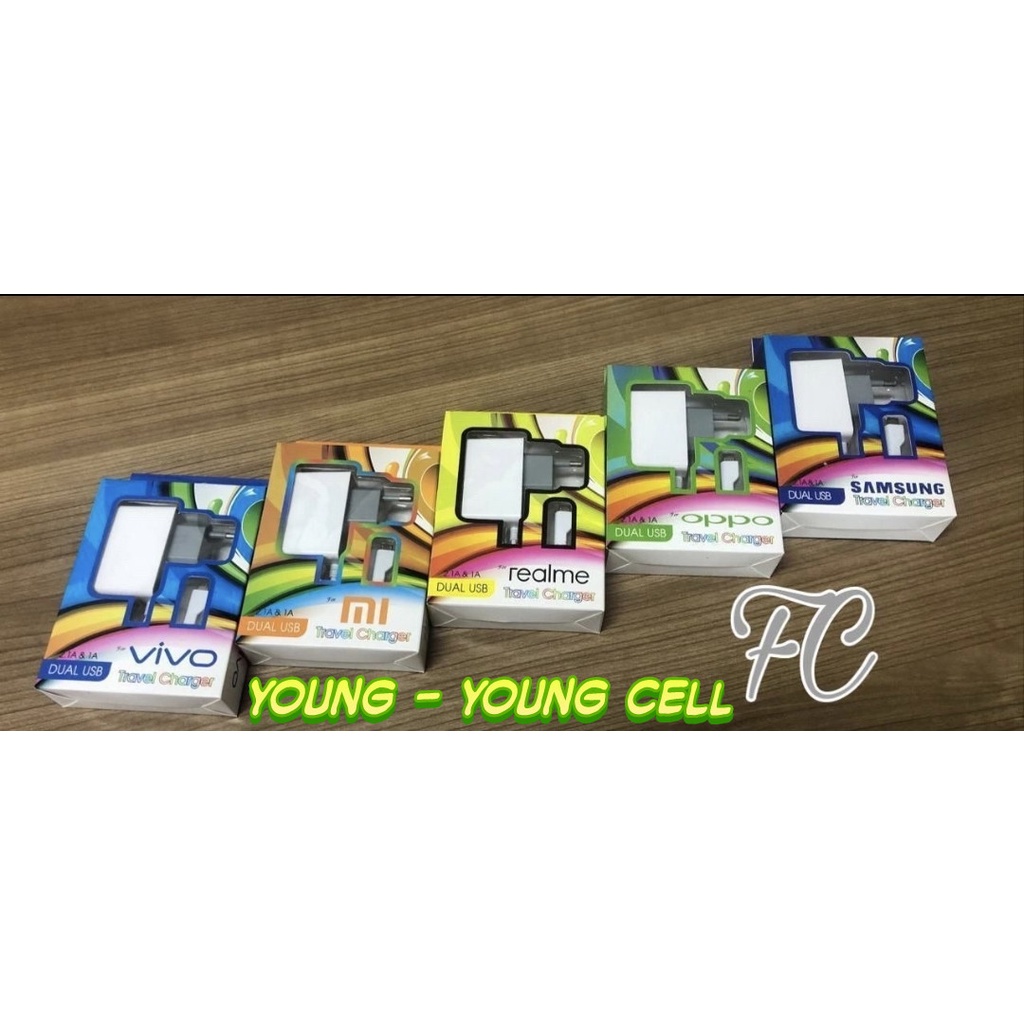 CHARGER ORIGINAL OEM 2 USB FC UNIVERSAL SAMSUNG OPPO VIVO XIAOMI REALME GOOD QUALITY J2 PRIME G530 F1S J200 J320 A33 A37 A39 F1S F3 F5 A3S A5S Y91 Y93 Y95 A1K C2 Y12 Y15 Y17 REDMI 2 2S 3 3 PRO 5A 4A 4X NOTE 4X / CARGER / CASAN / CAS / BATOK / ADAPTOR