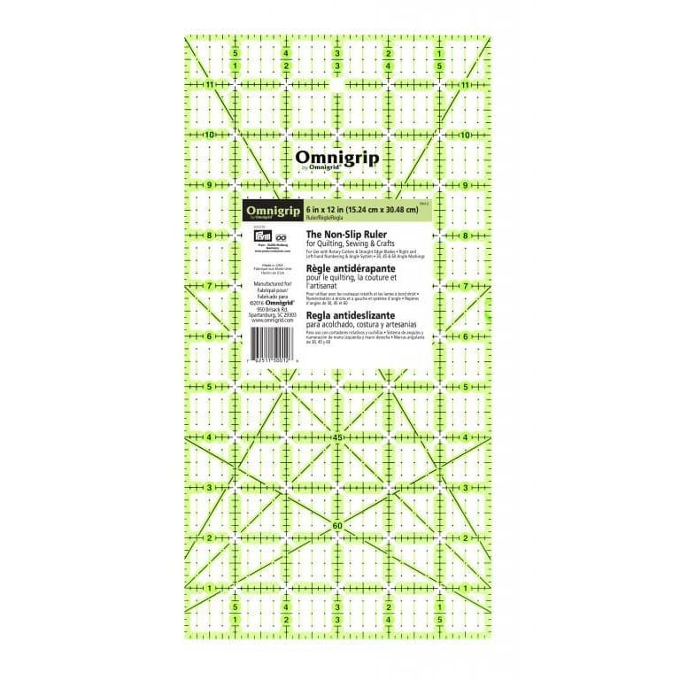 

PROMO PENGGARIS OMNIGRIP RN12 QUILTER'S RULER WITH ANGLES 6" X 12