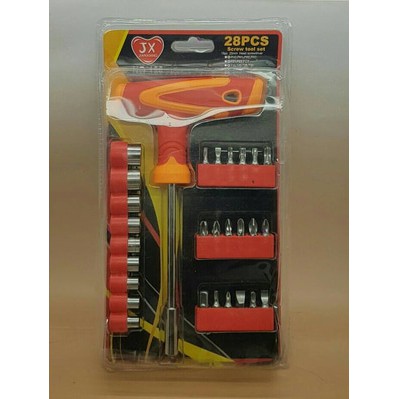 Kunci Perkakas Bit T Handle Ratchet Set Screwdriver 28 Pcs