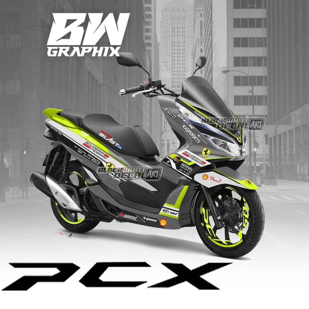 Decal / Dekal PCX SILVER YELLOW COMBINATION 200-1 Stiker / sticker