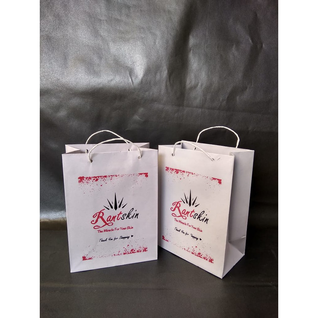 Paper Bag Kraft Putih Dengan Sablon Free Desain Desain Custom | Shopee