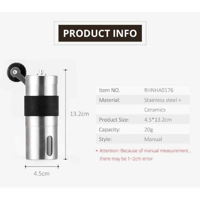 OneTwoCups Alat Penggiling Kopi Manual Coffee Grinder