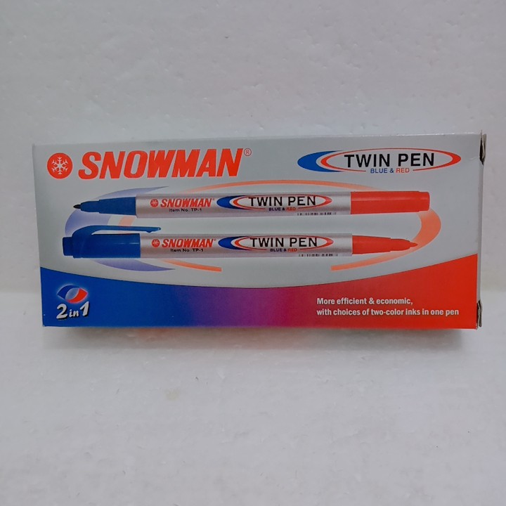 

Spidol Twin Pen Biru Merah/Hitam Merah Snowman Tp-1 (isi 12 pc)