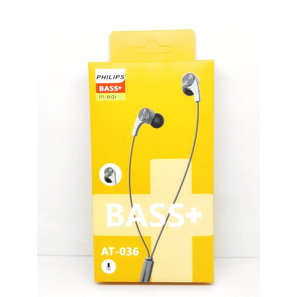 AT-036 Headset PHILIPS Magnetic Design Super Bass Audio AUX 3.5mm with Mic Earphone