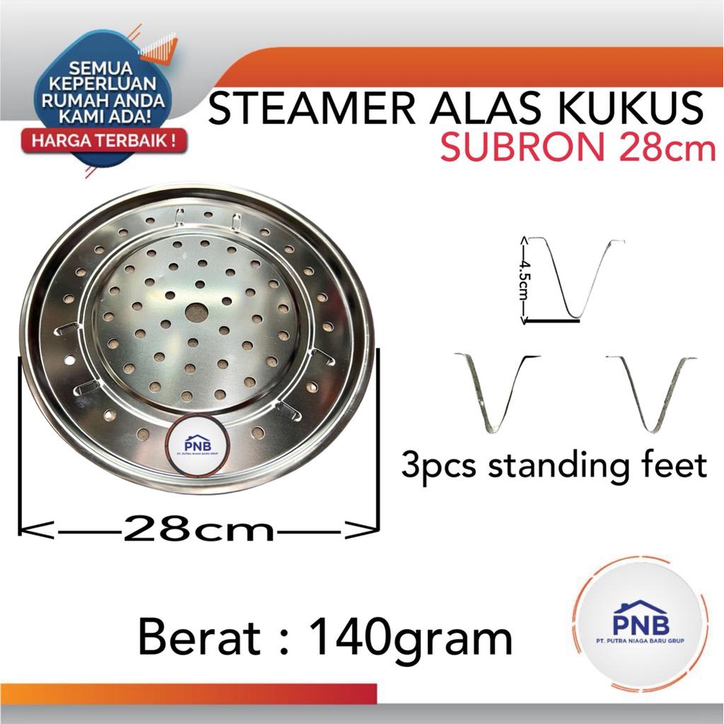 Steamer Kukusan Stainless Steel 28cm Saringan Steamer