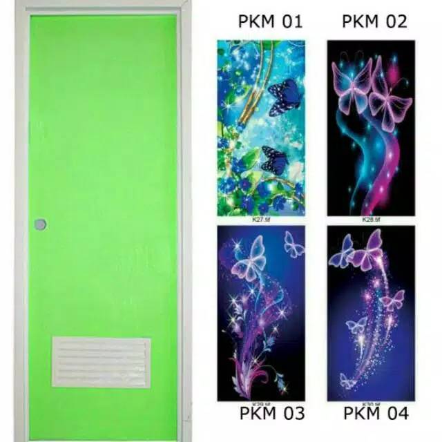 Variasi stiker pintu kamar mandi 3D