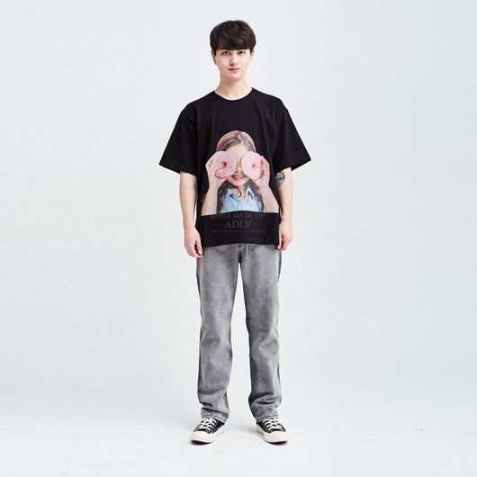 Acme De La Vie ADLV Baby Face T-shirt Black  Donut  3 100% Original