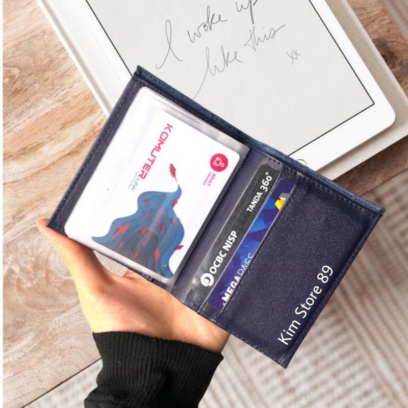 DOMPET KARTU CARD HOLDER SOFT DENIM NAVY  PRIA WANITA