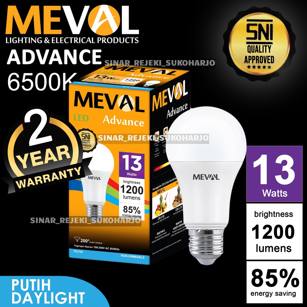 Meval Lampu LED Bulb Advance 13W - Putih