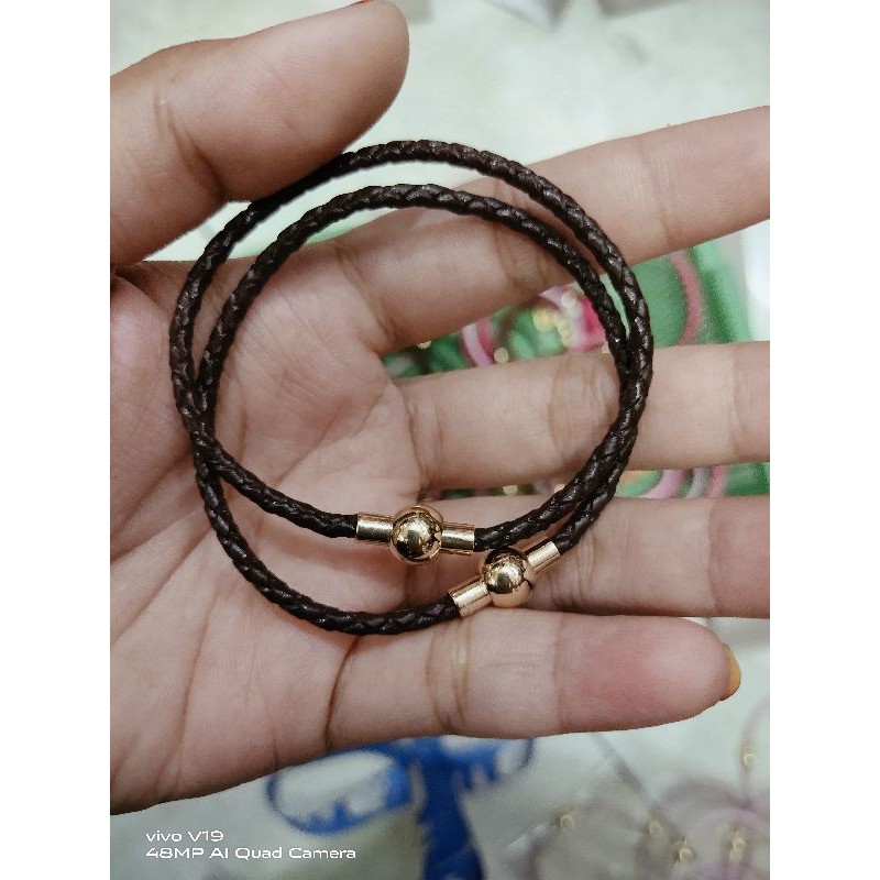 gelang tali kulit kunci magnet