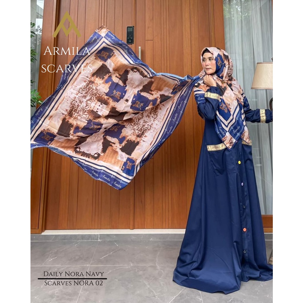 Armila Scarf Nora 02 | Hijab Kerudung Persegi Printing Voal Premium