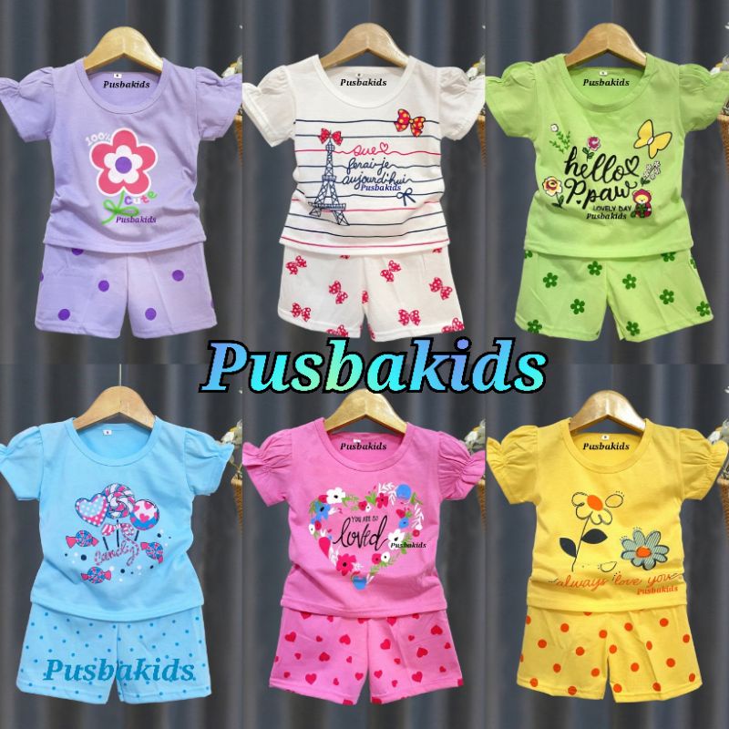 SETELAN RUFFLE /SET BAJU ANAK CEWEK Model Tangan Balon 1&lt;8 Tahun