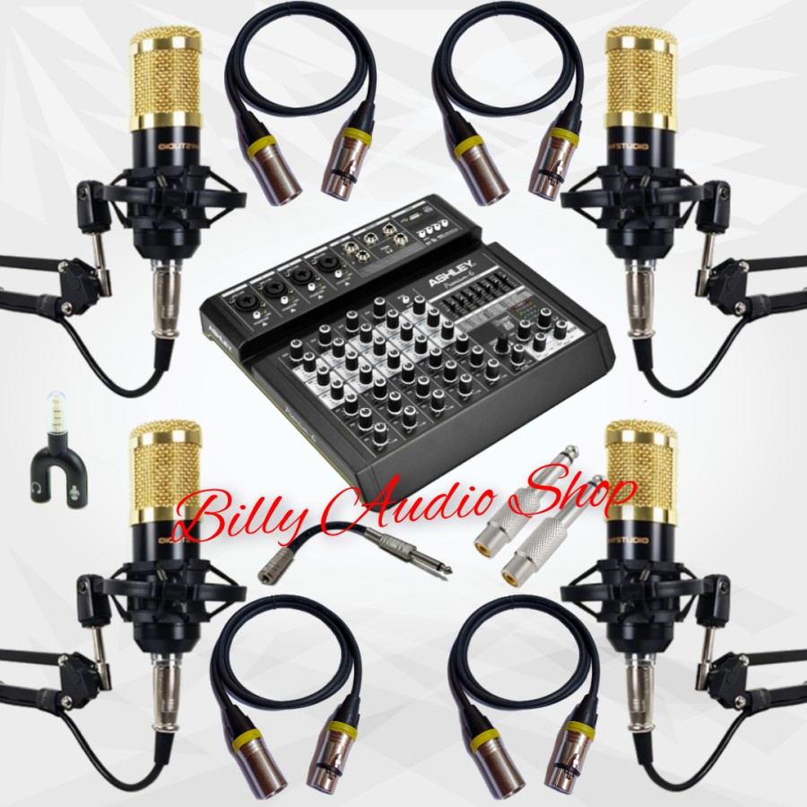 Paket Podcast Soundcard 4 Mic Mixer Ashley Premium 6