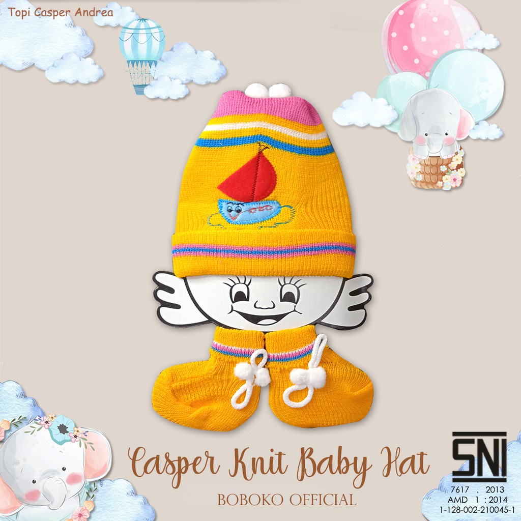 Topi Bayi Newborn Rajut Casper 0-6 bulan