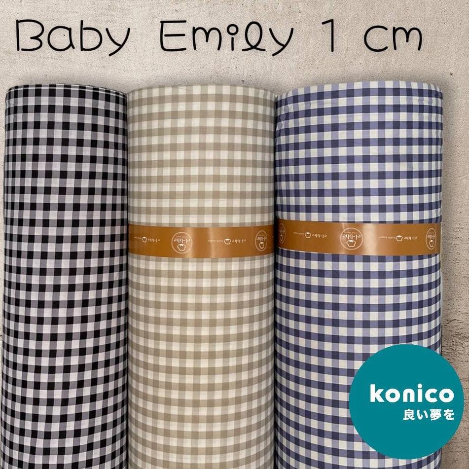➬ KONICO Sprei Kain Katun Meteran Motif Minimalis kotak BABY EMILY star esra catra ➥