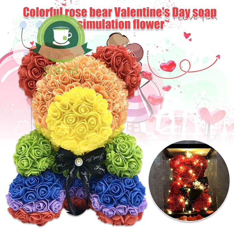 valentines flower bear