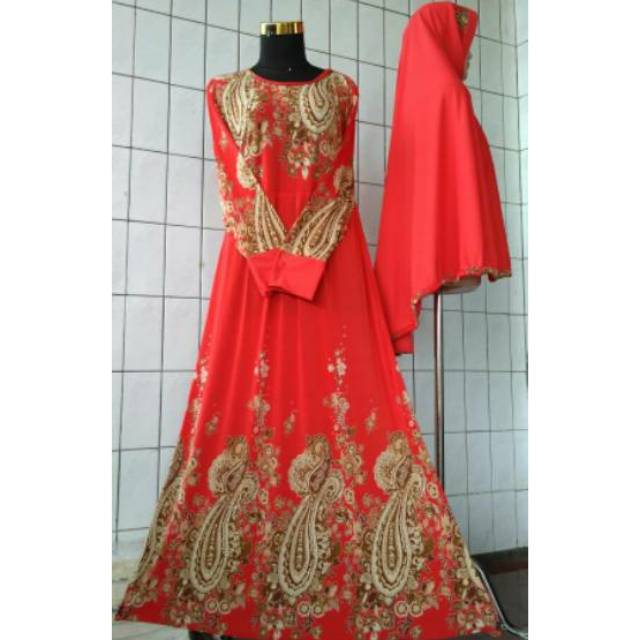 PROMO Gamis Jersey set Bergo Pinguin size STANDAR  Shopee 