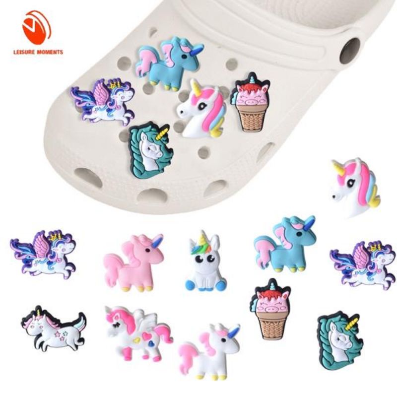 Jibbitz Crocs Unicorn Pin Sandal Karakter Unik Lucu Kuda Poni