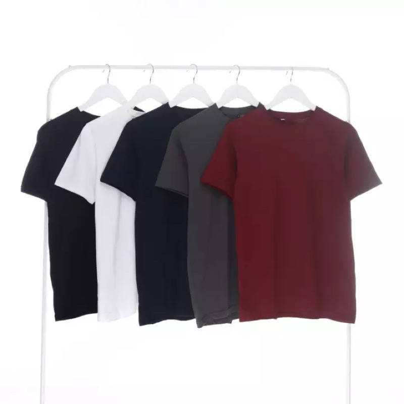 Baju Kaos Pria Casual Lengan Pendek Kaos Polos Bahan PE Combed 30s Baju Atasan Polos Pria