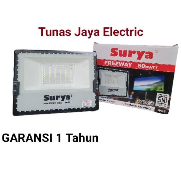 Lampu Sorot Tembak Flood Light 50W SURYA Standar SNI (GARANSI 1 Tahun)