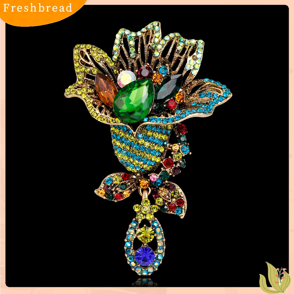 [ TERLARIS]Fashion Multicolor Rhinestone Flower Brooch Pin Lady Dress Scarf Bag Accessory