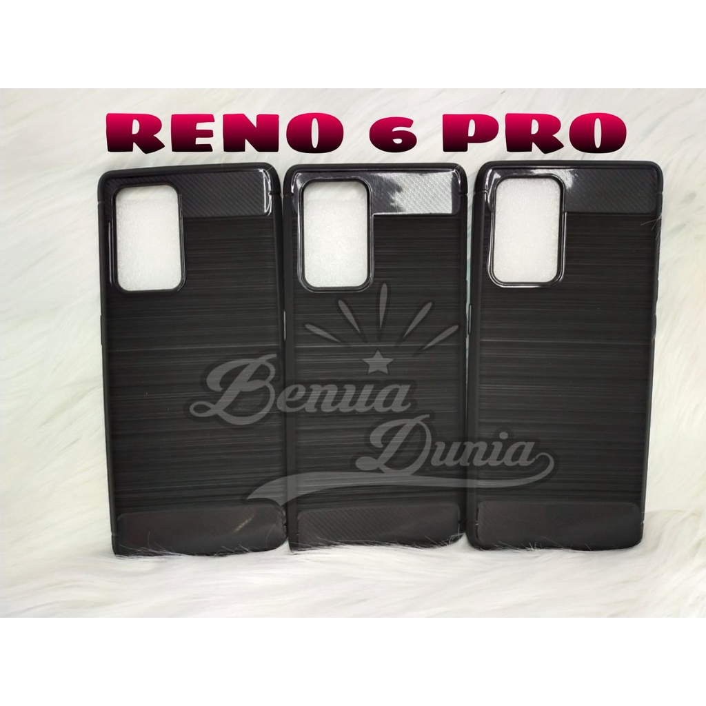 SOFCASE IPAKY KARBON RENO 6 4G -RENO 6 PRO CASE IPAKY BLACK FIBER ONLY - BD