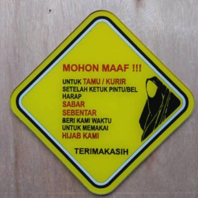

Papan peringatan bahan acrylic 15x15